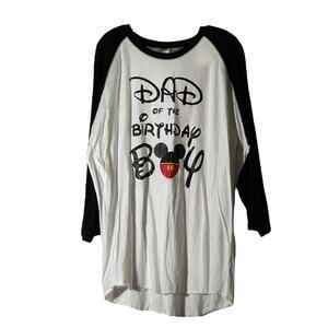 Dad of the Birthday Boy Baseball Shirt Mickey Mouse Inspired Disney Family 3XL